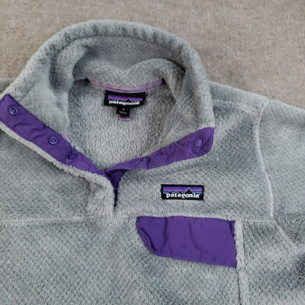 Patagonia Snap-T‎ Sweater Womens Small Gray Pullover Fleece Pockets Hiking 25442 - Picture 6 of 13